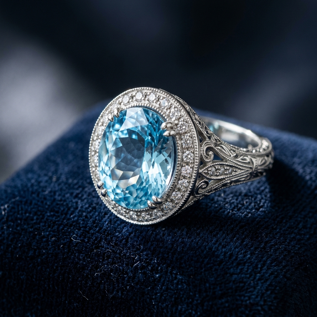 Aquamarine Ring in Silver